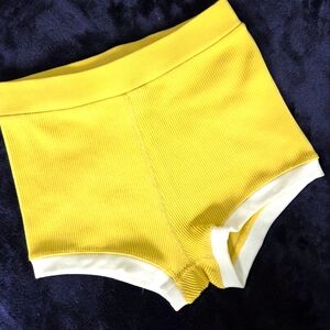 NWOT OFFLINE BY AerieYellow Ribbed High-Waisted Shorts, Size XS